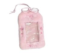 ZEPFJHE Plush Photocard Holder Flowers Bus Card Protector Lovely Photo Sleeve 3 Inch Credit Card Holder for Woman Girl