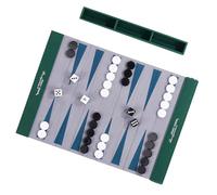 ZEPFJHE Portable Backgammon & Chess Set, Waterproof Pu Leather Game Mat, 32x25cm Compact Design, Suitable for Family Gatherings, Beach, Park, Home and Outdoor Use, Easy to Store and Carry