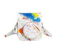 ZEPFJHE Portable Camera Bag, Small Camera Case Camera Shoulder Bag Colorful PU Leather Fashion Pattern Camera Case for Mini12