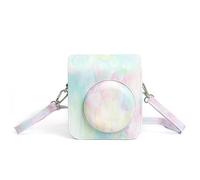 ZEPFJHE Portable Camera Bag, Small Camera Case Camera Shoulder Bag Colorful PU Leather Fashion Pattern Camera Case for Mini12