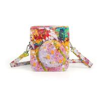 ZEPFJHE Portable Camera Bag, Small Camera Case Camera Shoulder Bag Colorful PU Leather Fashion Pattern Camera Case for Mini12