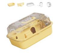 ZEPFJHE Portable Double Layer Hamster Cage Hand Carry Light Weight for Travel with Small Pet Easy Cleaning Pet Carriers