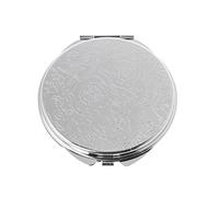 ZEPFJHE Portable Hand Pocket Various Shapes Double Folded-Side Stainless Steel, round, Silver