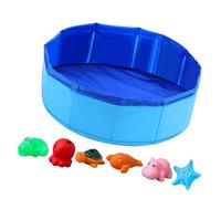 ZEPFJHE Portable Pet Wash Basin With Anti Slip Bottom Includes 6 Chew Toy For Indoor Outdoor Use Pet Foldable Water Basin