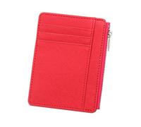 ZEPFJHE Portable PU Leather Card Holder Blocking Coin Bag Change Wallet Zippered Cash Purse for Business Travelers and Commuters