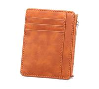 ZEPFJHE Portable PU Leather Card Holder Blocking Coin Bag Change Wallet Zippered Cash Purse for Business Travelers and Commuters
