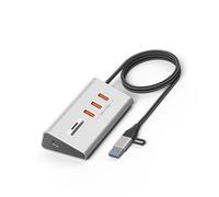 ZEPFJHE Portable USB 3.2 Expansion Dock with Storage Card Reader Slot and 3 Port for Mobile and Computer Devices C Hubs