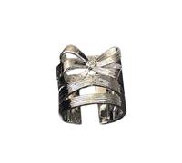 ZEPFJHE Practical Metal Braided Rings Trendy Metal Braided Adornment For Those Who Love Distinctive Styles Statement Jewelry Pieces