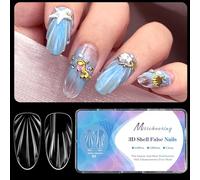 ZEPFJHE Press On Nails Almond Shapeds Shell Pattern Artificial SelfAdhesive Reusable Nails Art Multiple Color