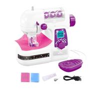 ZEPFJHE Pretend Play Electric Sewing Machine Toy for Children Realistic Design Safe Hands on Creative Learning Travel Friendly Kids Sewing Toy