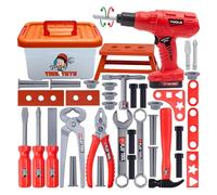 ZEPFJHE Pretend Play Tool Set For Child STEM Tool Box Toy Interaction Builder Kits Roleplay Repairing Toy Children Birthday Gift Realistic Toolset For Children