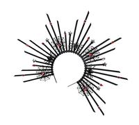 ZEPFJHE Punk Spiders Headband Artistic Spiked Hair Hoop Cobweb Rock Headwear for Cosplay Unisex Spiked Headwear Accessory