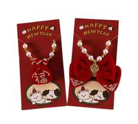 ZEPFJHE Puppies Pearls Collar For Wedding Cats Collar Bowknot Charm Pearls Chain Holiday Necklace Pet Photo Props Pet Jewelry Dogs Cats