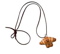 ZEPFJHE Realistic Bread Jewelry Handmade Pretzel Sturdy Bagel Pendants Portable Accessory For Fashion Enthusiasts Wear Food Themed Jewelry