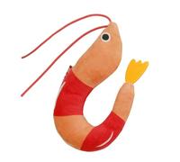 ZEPFJHE Realistic Prawn Plush Toy With Peppermint Bells Interactive Teaser For Play & Exercise Machine Washable Pet Bonding Cats Toy