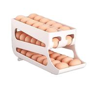 ZEPFJHE Refrigerator Eggs Dispenser Featuring Sliding Convenience and Two Tiers Organization Systems Refrigerator Eggs Holder