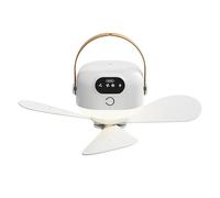 ZEPFJHE Remote Control USB Ceiling Fan With LED Light 3 Speed Portable Hanging Fan For Camping Tent Outdoor Accessories USB Ceiling