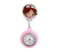 ZEPFJHE Retractable Nurse Watch with Silicone Brooch and Easy to Read Dials for Hospital Environment Professional Use Healthcare Worker Watch