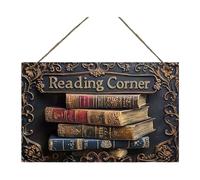 ZEPFJHE Retros Reading Corner Decoration Sign Wooden for Enhancing Reading Space in Any Room Simple Installation Cultural Wood Wall Hanging Sign
