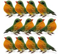 ZEPFJHE Robin Bird Ornaments 12pcs Artificial Christmas Tree Decoration For Outdoor Garden Plant Decor