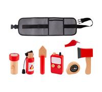 ZEPFJHE ' S Firefighter Cosplay Set Professional Props Preschool Learning Activities Kids Learning Dolls Wood