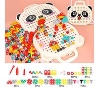 ZEPFJHE Screwing Blocks Enlightment Toy for Children Electronic Drill Game Screws Kit for Boys Birthday Gifts Assembled Toy Puzzle Assembled Building Brick Box
