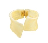 ZEPFJHE Sculptural Cuff Bangle with Bold Asymmetric Curved | Rear Hinge Opening, Continuous Sculptural Curves, Glossy Translucent Marbling, Distinctive Decorative Wrist Accent