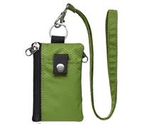 ZEPFJHE Secure Card Wallet Privacy Protective Waterproof Blocking Small Wallet with Lanyard Keyring Window Zippered Pockets