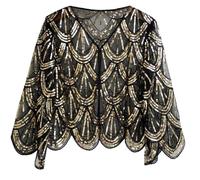 ZEPFJHE Sequins Flapper Shawls Wrap for 1920s Prom Wedding Party Beauty Scarf Blingbling Sequins for Evening Dress