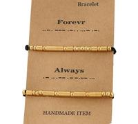 ZEPFJHE Set Of 2 Fashionable Morse Code Couple Bracelets Stainless Steel Texture Unique For Youthful And Stylish Lover Trendy Couple