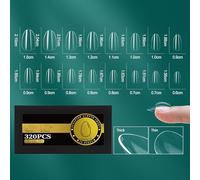 ZEPFJHE Short French Styles Gel Nails Tips Transparent Multiple Size Option Gel Nails Extensions For Seamless Application