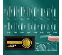 ZEPFJHE Short French Styles Gel Nails Tips Transparent Multiple Size Option Gel Nails Extensions For Seamless Application