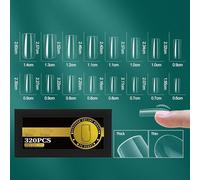 ZEPFJHE Short French Styles Gel Nails Tips Transparent Multiple Size Option Gel Nails Extensions For Seamless Application