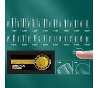 ZEPFJHE Short French Styles Gel Nails Tips Transparent Multiple Size Option Gel Nails Extensions For Seamless Application