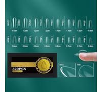 ZEPFJHE Short French Styles Gel Nails Tips Transparent Multiple Size Option Gel Nails Extensions For Seamless Application