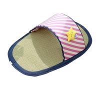 ZEPFJHE SlipperShape Cooling Pet Bed With Breathable Rattan NonSlip Base Heat Reducing Mat For Dogs Cats Indoor Outdoor Cooling Bed For Pet