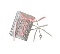 ZEPFJHE Small Wallets Stylish Coin Bags Silver Wallet PU Leather Change Purse Korean Styles Short Purse with Card Holder Pu Leather Change Silver Wallet Korean Styles with Card Holder