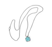 ZEPFJHE Square Natural Stone Pendant Necklace Geometric Gemstones Charm Neckchain For Women And Men Handmade Jewelry Gift Fashion Jewelry For Women