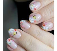 ZEPFJHE Square Press on Nails Designs Fake Nails Stick on Nails in 12 Sizes,24 Pcs French Nails Tips for DIYS Nails Decorations
