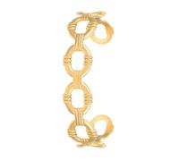 ZEPFJHE Stackable Geometric 18K Gold Plated Stainless Steel Allergy Resistant Jewelry Retro Design Formal Casual Wear Polished Edge Stainless Steel Elegant