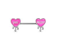 ZEPFJHE Stainless Steel Nipple Rings Heart Piercing Barbell | Naughty Words Nipple Studs