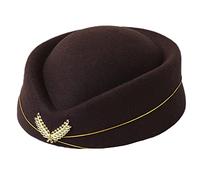 ZEPFJHE Stewardess Hat Formal Uniform Caps Accessory Party, Coffee
