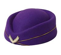 ZEPFJHE Stewardess Hat Formal Uniform Caps Accessory Party, Purple