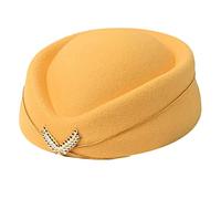 ZEPFJHE Stewardess Hat Formal Uniform Caps Accessory Party, Yellow