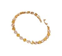 ZEPFJHE Streetwear Inspired Cubic Zirconia Tennis Adjustable Length Handchain Fashionable Jewelry Women Gold Plated Cubic Zirconia Tennis