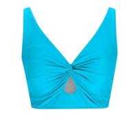 ZEPFJHE Stretchy Nylon Activewear Brief Single Color Swim Top Swimming Crop Top for Various Body Water Enjoyment Knotted Twist Cut Out