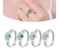 ZEPFJHE Sturdy Brass Anxious Rings 14K Gold Plated Heart Designs With Cubic Zirconia Spinner Bead Portable For Stress Relief Stress Relief Jewelry