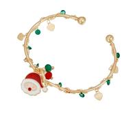 ZEPFJHE Stylish Alloy Wrist Bangle Adorned With Jinglings And Festive Charm For Seasonal Holiday Celebrations Christmas Charm Multi Pendant
