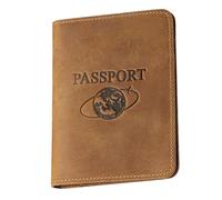 ZEPFJHE Stylish Leather Passports Covers with Blocking Designs Card Case Travel Document Organized for Cards and Currency