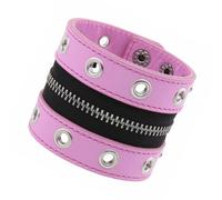 ZEPFJHE Stylish Punk Rock Wide Strap In Soft PU Leather With Metallic Studs And Zipper Designs Fashionable Punk Accessory With Zipper Detail